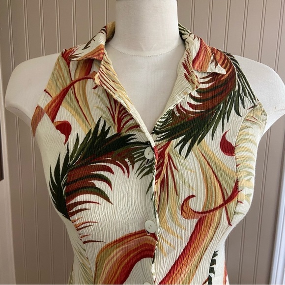 Vintage Chablis Collard Tropical Print Dress Women’s Size small to medium - Picture 5 of 7